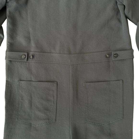 Aritzia Wilfred Utility Broiler Jumpsuit Gray Button Pockets Crepe Size Medium - Picture 10 of 13